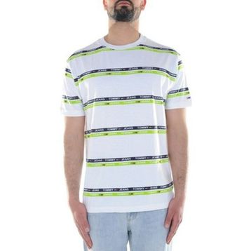 Tommy Hilfiger Tjm Camo Ground Logo Tee Beyaz White Ybr Erkek Üst Ve T-Shirt