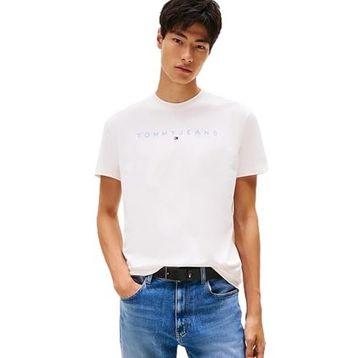 Tommy Hilfiger TJM REG Linear Logo Tee Ext Beyaz Erkek T-shirt