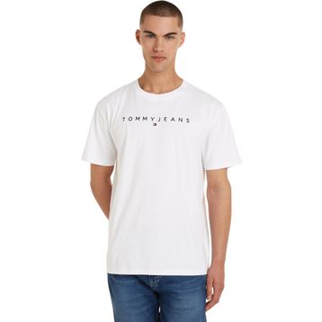 Tommy Hilfiger TJM REG Linear Logo Tee Ext Beyaz Erkek T-shirt