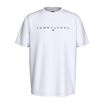 Tommy Hilfiger TJM REG Linear Logo Tee Ext Beyaz Erkek T-shirt