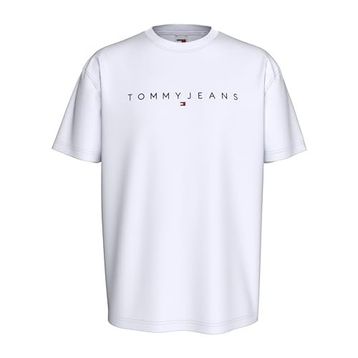 Tommy Hilfiger TJM REG Linear Logo Tee Ext Beyaz Erkek T-shirt