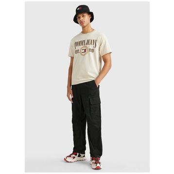 Tommy Jeans DM0DM16231ACI_TJM RLX TJ LUXE 2 TEE Bisiklet Yaka Baskılı Bej Erkek T-shirt