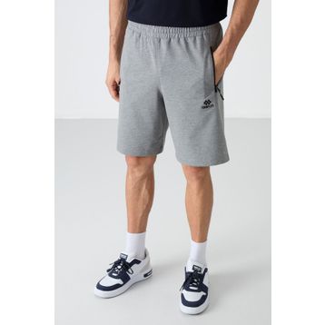 Tommy Life 81136 Gri Melanj Gizli Fermuar Arka Cepli Bağcıklı Standart Kalıp Erkek Şort