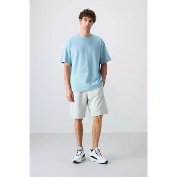 Tommy Life 81265 Taş Pamuklu Kalın Yumuşak Dokulu Comfort Fit Baskılı Erkek Şort