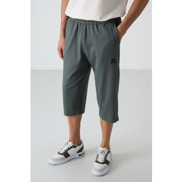 Tommy Life 83102 Haki Pamuklu Yumuşak Dokulu Standart Fit Nakışlı Erkek Kapri