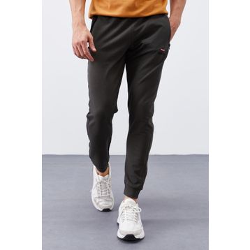 Tommy Life 84651 Fermuar Cepli Standart Kalıp Jogger Haki Erkek Eşofman Altı