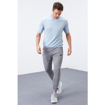 Tommy Life 84651 Gri Melanj Fermuar Cepli Standart Kalıp Jogger Erkek Eşofman Altı