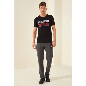 Tommy Life 84671 Antrasit Melanj Air Max Baskılı Erkek Eşofman Altı