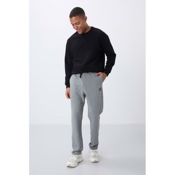 Tommy Life 84682 Gri Melanj Bağcıklı Cepli Standart Kalıp Klasik Erkek Eşofman Altı