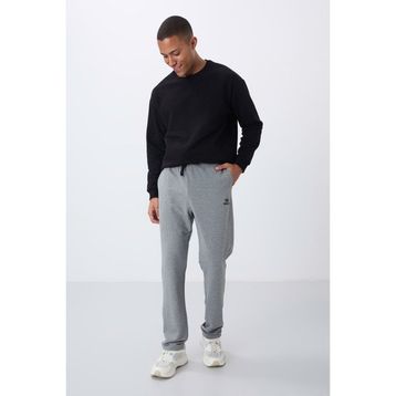 Tommy Life 84682 Gri Melanj Bağcıklı Cepli Standart Kalıp Klasik Erkek Eşofman Altı