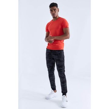 Tommy Life 84754 Siyah Kamuflaj Desenli Dar Kalıp Jogger Kamuflaj Erkek Eşofman Altı