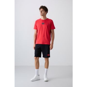 Tommy Life 85243 Fiesta Lacivert Pamuklu Yumuşak Dokulu Standart Fit Baskılı Erkek Şortlu Takım
