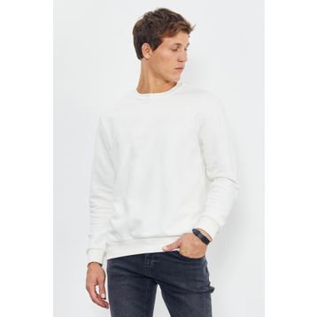 Tommy Life 88053 Ekru Basic O Yaka Rahat Form Erkek Sweatshirt