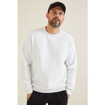 Tommy Life 88053 Ekru Basic O Yaka Rahat Form Erkek Sweatshirt