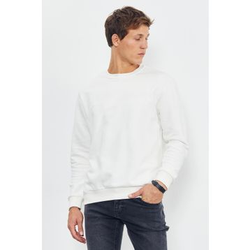 Tommy Life 88053 Ekru Basic O Yaka Rahat Form Erkek Sweatshirt