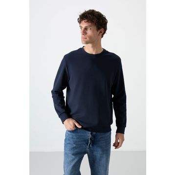 Tommy Life 88053 Lacivert Basic O Yaka Rahat Form Erkek Sweatshirt