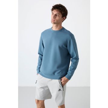 Tommy Life 88053 Orman Yeşili Basic O Yaka Rahat Form Erkek Sweatshirt