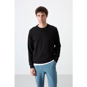 Tommy Life 88053 Siyah Basic O Yaka Rahat Form Erkek Sweatshirt