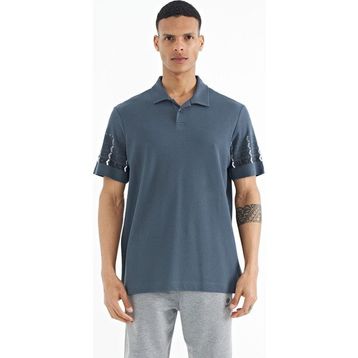 Tommy Life 88240 Orman Yeşili Kol Baskı Detaylı Polo Yaka Standart Form Erkek T-shirt