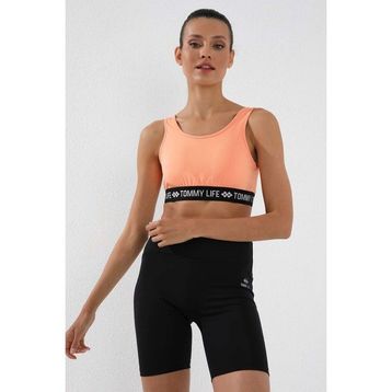 Tommy Life 91007 Siyah Yüksek Bel Toparlayıcı Kısa Biker Kadın Tayt