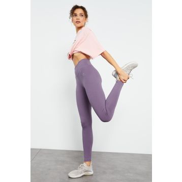 Tommy Life 94011 Eflatun Yüksek Bel Toparlayıcı Slim Fit Dar Paça Kadın Tayt