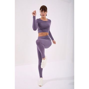 Tommy Life 94011 Yüksek Bel Toparlayıcı Slim Fit Dar Paça Gül Kurusu Kadın Tayt