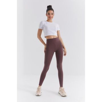 Tommy Life 94011 Yüksek Bel Toparlayıcı Slim Fit Dar Paça Kahverengi Kadın Tayt