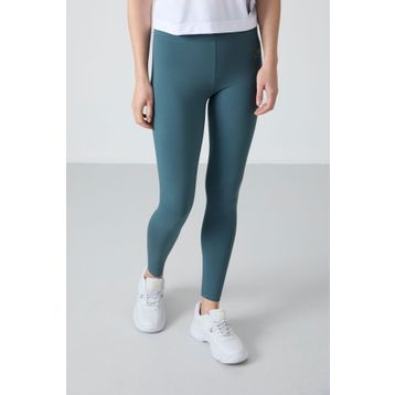 Tommy Life 94011 Yüksek Bel Toparlayıcı Slim Fit Dar Paça Orman Yeşili Kadın Tayt