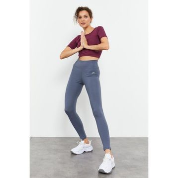 Tommy Life 94011 Yüksek Bel Toparlayıcı Slim Fit Petrol Kadın Dar Paça Tayt