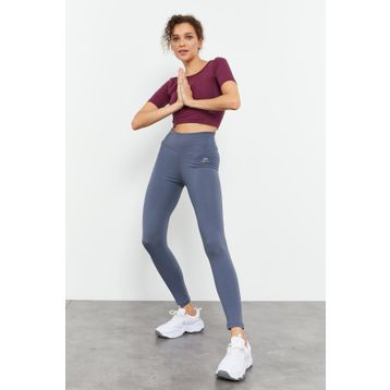 Tommy Life 94011 Yüksek Bel Toparlayıcı Slim Fit Petrol Kadın Dar Paça Tayt