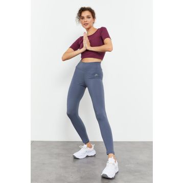 Tommy Life 94011 Yüksek Bel Toparlayıcı Slim Fit Petrol Kadın Dar Paça Tayt