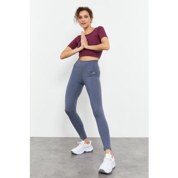 Tommy Life 94011 Yüksek Bel Toparlayıcı Slim Fit Petrol Kadın Dar Paça Tayt