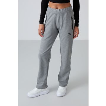 Tommy Life 94195 Gri Melanj Fermuar Cepli Rahat Form Klasik Paça Kadın Eşofman Altı