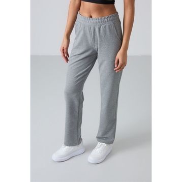 Tommy Life 94584 Gri Melanj Kadın Yüksek Bel Cepli Standart Kalıp Klasik Paça Eşofman Alt