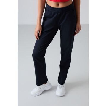 Tommy Life 94584 Lacivert Yüksek Bel Cepli Rahat Form Klasik Paça Kadın Eşofman Altı