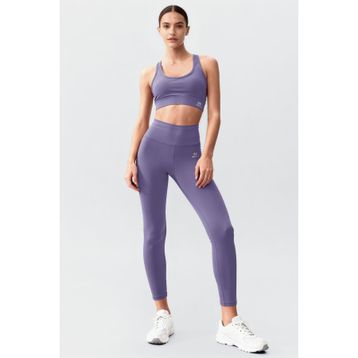 Tommy Life 95283 Eflatun Yüksek Bel Toparlayıcı Çapraz Sırt Detaylı Slim Fit Kadın Tayt Takımı