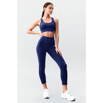 Tommy Life 95283 Yüksek Bel Toparlayıcı Çapraz Sırt Detaylı Slim Fit İndigo Kadın Tayt Takım
