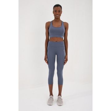 Tommy Life 95283 Yüksek Bel Toparlayıcı Çapraz Sırt Detaylı Slim Fit Petrol Kadın Tayt Takım