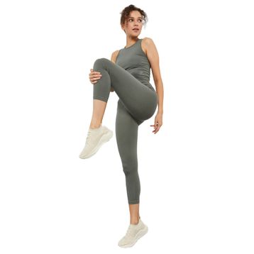 Tommy Life 95284 Çağla Yüksek Bel Kapri-Crop Atlet Slim Fit Kadın Tayt