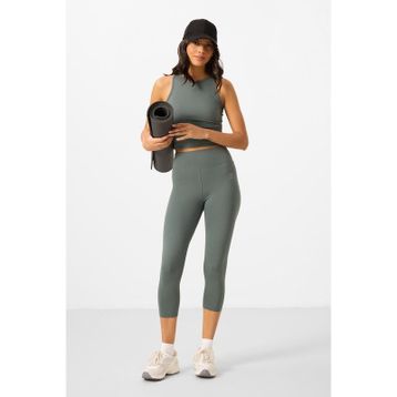 Tommy Life 95284 Çağla Yüksek Bel Kapri-Crop Atlet Slim Fit Kadın Tayt