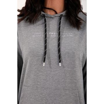 Tommy Life 95288 Gri Melanj Kapüşonlu Kanguru Cep Oversize Lastik Paça Kadın Eşofman Takımı