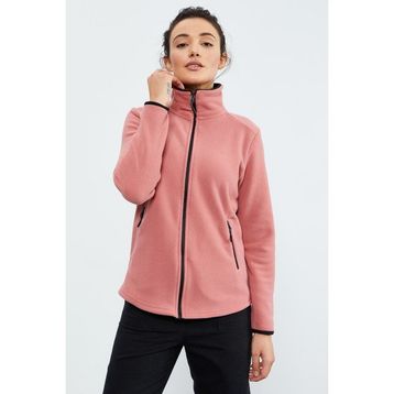 Tommy Life 97173 Yaban Gülü Kadın Dik Yaka Fermuarlı Rahat Form Polar Sweatshirt
