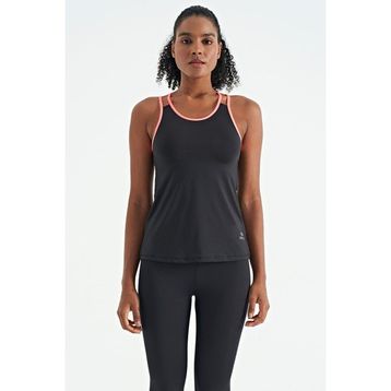 Tommy Life 97258 Siyah Çift Askılı Sırt Detaylı Standart Kalıp Kadın Spor Atlet