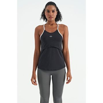Tommy Life 97261 Siyah Sırt Çarpraz Askı Detaylı Standart Kalıp Kadın Spor Atlet