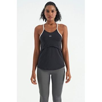Tommy Life 97261 Siyah Sırt Çarpraz Askı Detaylı Standart Kalıp Kadın Spor Atlet