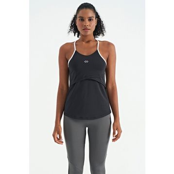 Tommy Life 97261 Siyah Sırt Çarpraz Askı Detaylı Standart Kalıp Kadın Spor Atlet