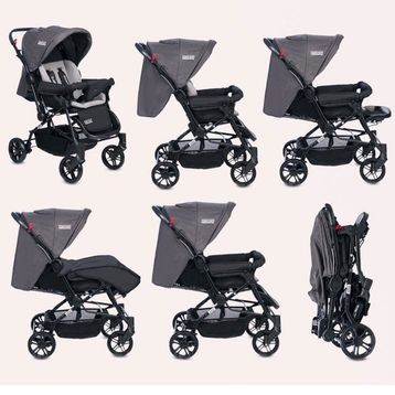 Tommybaby Gri Elegant Çift Yönlü Bebek Arabası Puset