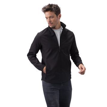 Tommylife 88050 Siyah Fermuarlı Dik Yaka Su ve Rüzgar Geçirmez Softshell Erkek Mont