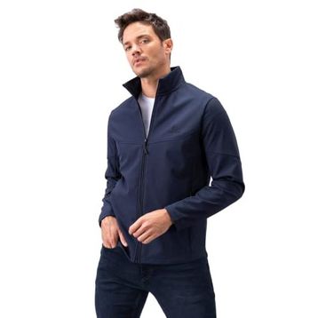 Tommylife 88050 Siyah Fermuarlı Dik Yaka Su ve Rüzgar Geçirmez Softshell Erkek Mont