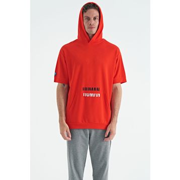 Tommylife 88195 Fiesta Kanguru Cepli Yazı Nakışlı Kapüşonlu Erkek T-Shirt
